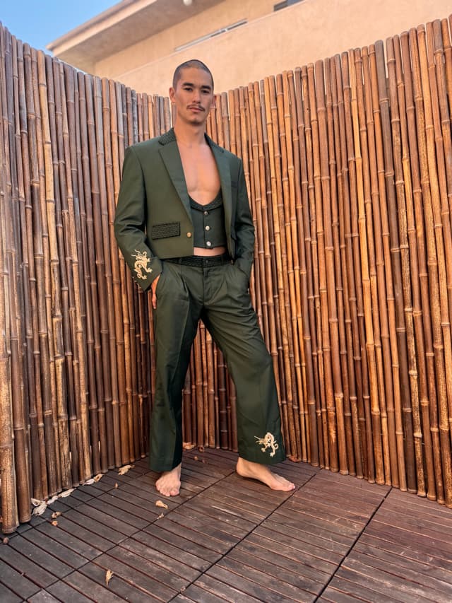 Ancient Dragons Crop Three Piece Suit